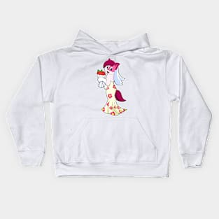 Cat with Wedding dress & Bunch of Flower Kids Hoodie